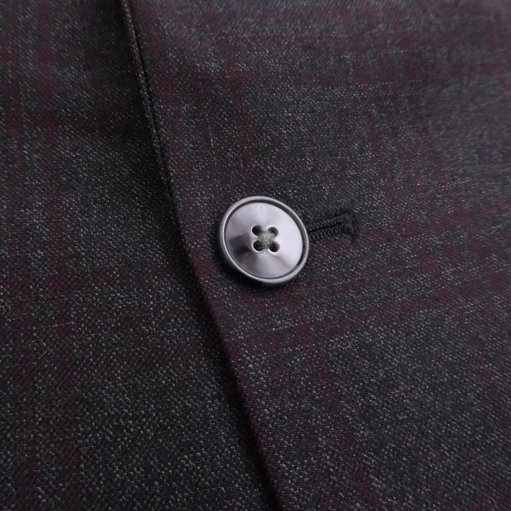 Calvin Klein Mens Blazer Jacket Grey Plaid Extreme Slim Fit 44R